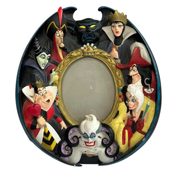 Disney Villains 3D Picture Frame Ursla Maleficent Jafar Cruella - Picture 1 of 9